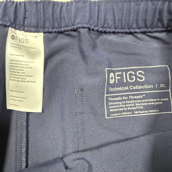 FIGS Scrub Pants Mens XL Navy Cairo Technical Collection Cargo Drawstring TMJ001 - Picture 6 of 16